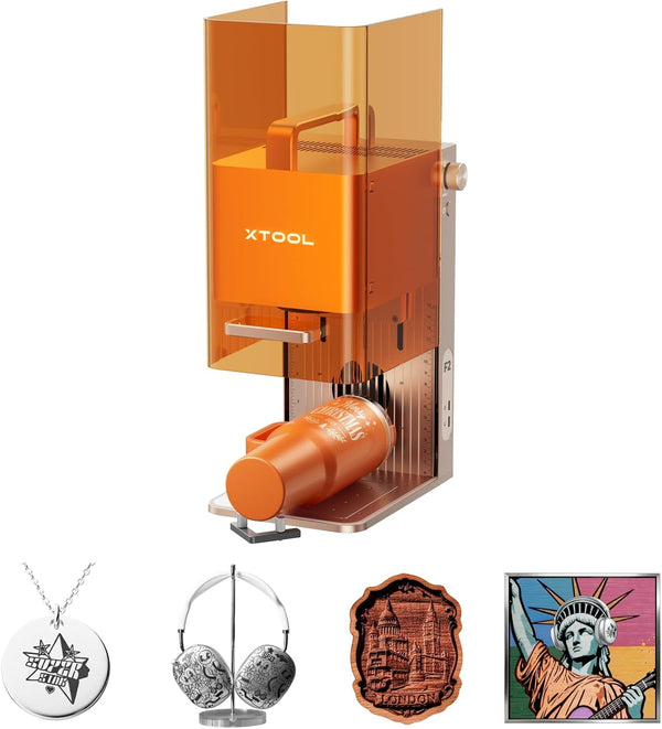 xTool F2 5W IR & 15W Diode Dual Laser Engraver, Built-in 50MP Camera, 6000mm/s Ultra Fast, 3D Embossing, Color Marking on Metal, On-Site & Small-Batch Ready, Portable Desktop Laser Engraving Machine